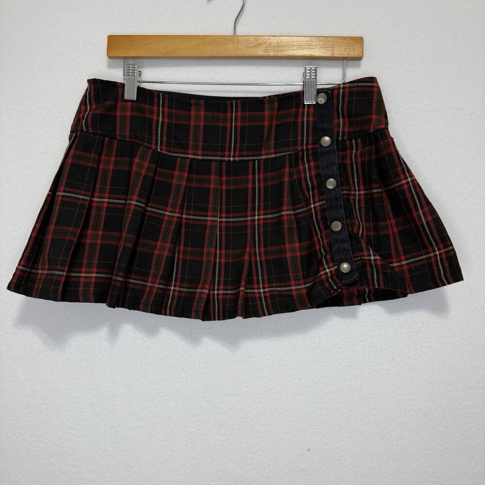 Y2K 00's Lip Service Medium Mini Skirt Plaid Pleated Schoolgirl Goth Grunge